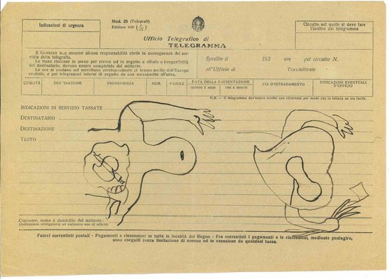 Mino Maccari, The Broken Heart, Pen Drawing, 1950s-ZCI-1762281