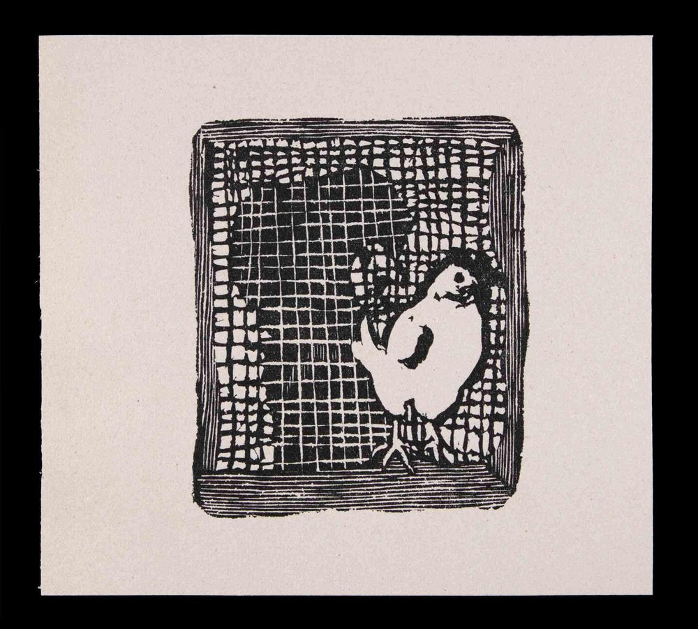 Mino Maccari, The Hen, Linocut, 1951