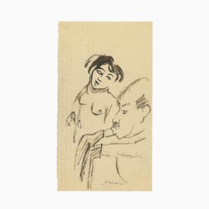 Mino Maccari, The Nude and Elderly, Drawing, 1950s-ZCI-1762268