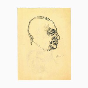 Mino Maccari, The Profile, Ink Drawing, 1950s-ZCI-1762272