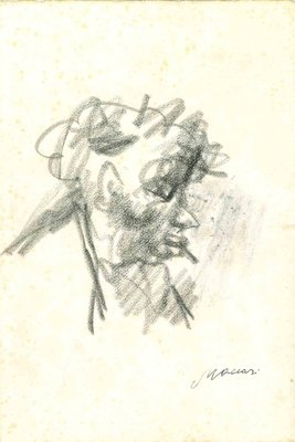 Mino Maccari, The Profile, Original Drawing, Mid-20th-Century-ZCI-1250814