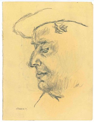 Mino Maccari, The Profile, Pen Drawing, 1950s-ZCI-1762273