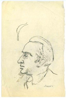 Mino Maccari, The Profile, Pen Drawing, 1950s-ZCI-1762274