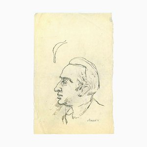 Mino Maccari, The Profile, Pen Drawing, 1950s-ZCI-1762274