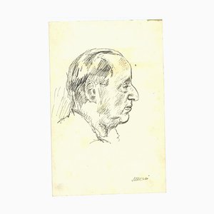 Mino Maccari, The Profile, Pen Drawing, 1950s-ZCI-1762277