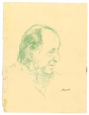 Mino Maccari, The Profile, Pencil Drawing, 1950s-ZCI-1762264