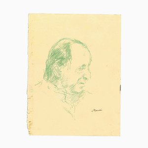 Mino Maccari, The Profile, Pencil Drawing, 1950s-ZCI-1762264