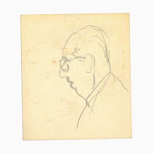 Mino Maccari, The Profile, Pencil Drawing, 1950s-ZCI-1762262