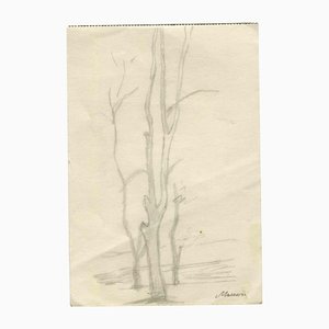 Mino Maccari, The Trees, Original Drawing, Mid, 20th-Century-ZCI-1164383