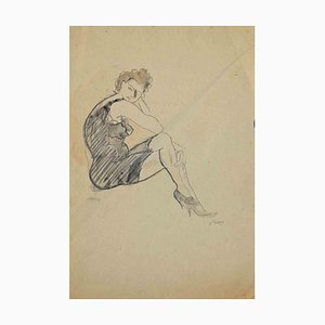 Mino Maccari, Woman, Drawing, Mid 20th Century-ZCI-1781644