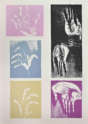 Mino Trafeli, Hands, Lithograph, 1980s-ZCI-2029780