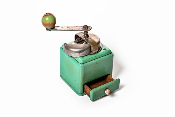 Mint Colored Manual Coffee Grinder, 1930s-HYJ-829645