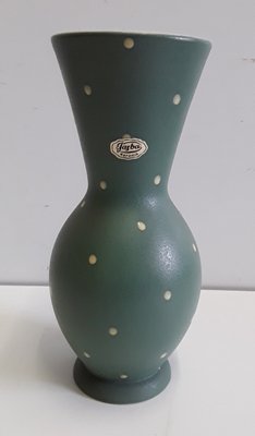 Mint Green Ceramic Vase with Yellow Dot Pattern from Jazba, 1950s-HOI-880746