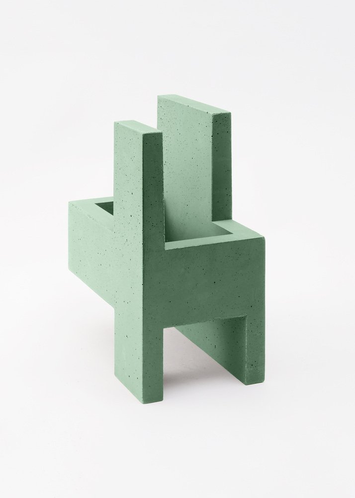 Mint Green Chandigarh IV Vase by Paolo Giordano for I-and-I Collection