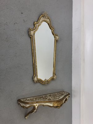 Mirror & Console Table, 1950s, Set of 2-JWH-1365942