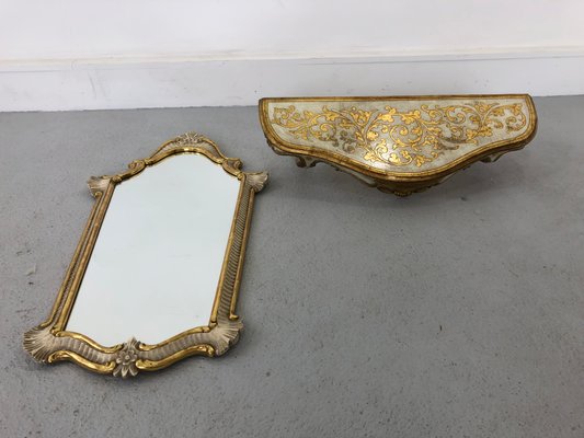 Mirror & Console Table, 1950s, Set of 2-JWH-1365942