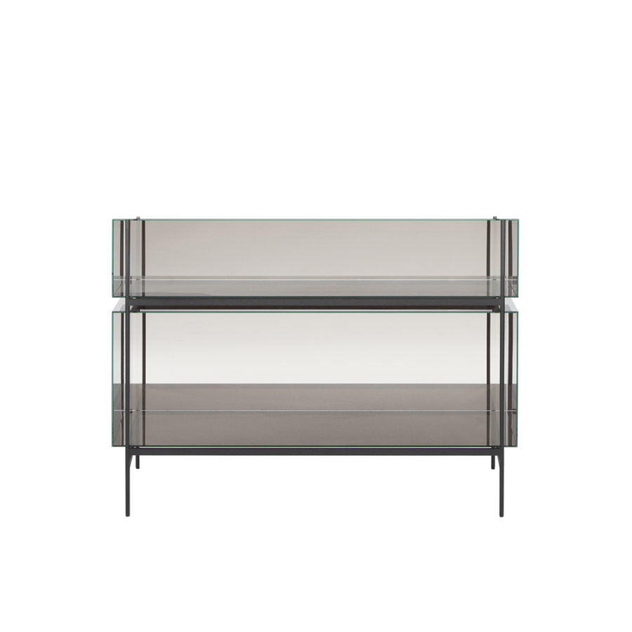 Lyn Extended - Glass Sideboard by Pulpo #mirror/black