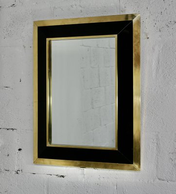 Mirror in Black Lacquered Wood and Gilded Metal by Jean-Claude Mahey, 1970-MAO-1811437