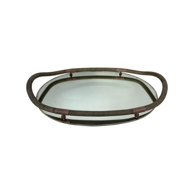 Mirror in Brass and Copper Tray from Fontana Arte, 1938-FF-2021844