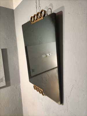 Mirror in Brass with Decorative Volutes by Adalberto Caraceni for Modernindustria, 1960s-OHK-1722222