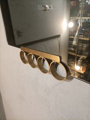 Mirror in Brass with Decorative Volutes by Adalberto Caraceni for Modernindustria, 1960s-OHK-1722222