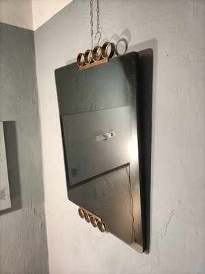 Mirror in Brass with Decorative Volutes by Adalberto Caraceni for Modernindustria, 1960s-OHK-1722222