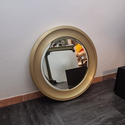 Mirror in Golden Brushed Aluminum by Sergio Mazza for Artemide, 1960s-RPW-1800620