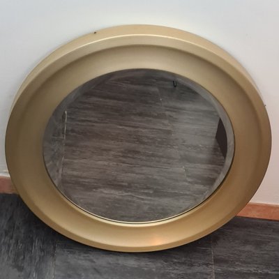 Mirror in Golden Brushed Aluminum by Sergio Mazza for Artemide, 1960s-RPW-1800620