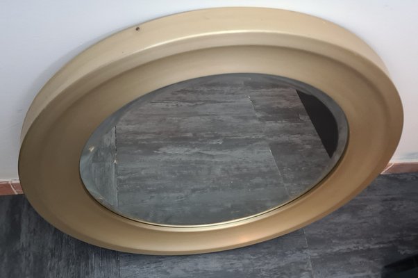 Mirror in Golden Brushed Aluminum by Sergio Mazza for Artemide, 1960s-RPW-1800620