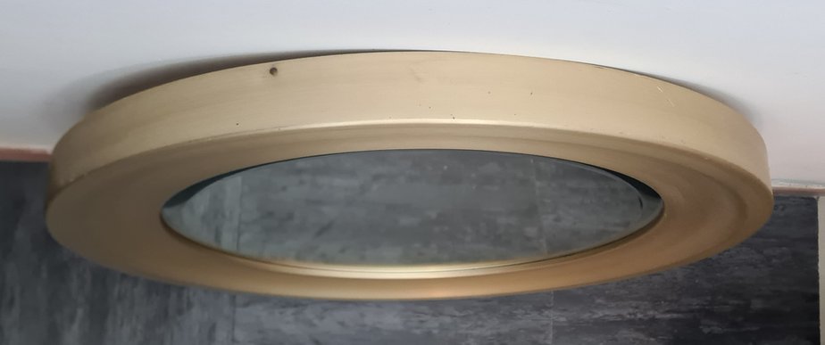 Mirror in Golden Brushed Aluminum by Sergio Mazza for Artemide, 1960s-RPW-1800620