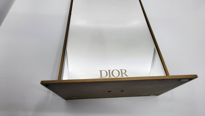 Mirror in Golden Metal and Wooden Base from Christian Dior-QCI-1756500