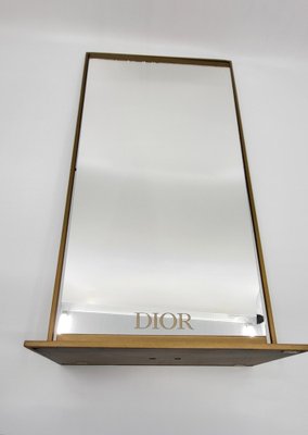 Mirror in Golden Metal and Wooden Base from Christian Dior-QCI-1756500