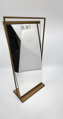 Mirror in Golden Metal and Wooden Base from Christian Dior-QCI-1756500