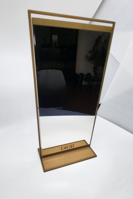 Mirror in Golden Metal and Wooden Base from Christian Dior-QCI-1756500