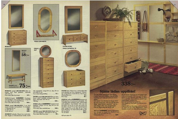 Mirror in Pinewood from Ikea, 1978-NJY-1802303