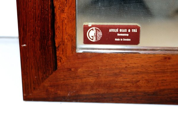 Mirror in Rosewood from Glas & Trä, Sweden, 1960s-GEK-998169