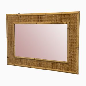 Mirror in Wicker and Bamboo, 1970s-NPC-1700628