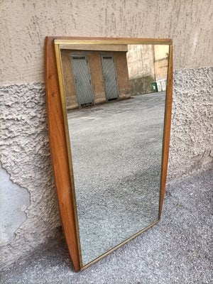 Mirror in Wood and Brass, 1960s-OHK-1722249