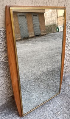 Mirror in Wood and Brass, 1960s-OHK-1722249