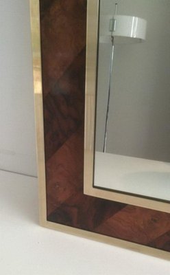 Mirror in Wood and Brass, 1960s-BA-658348