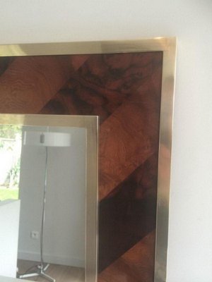 Mirror in Wood and Brass, 1960s-BA-658348