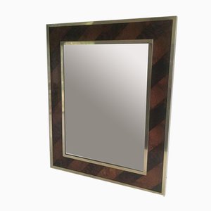 Mirror in Wood and Brass, 1960s-BA-658348