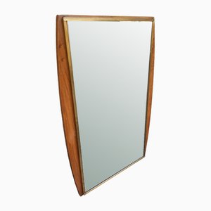 Mirror in Wood and Brass, 1960s-OHK-1722249