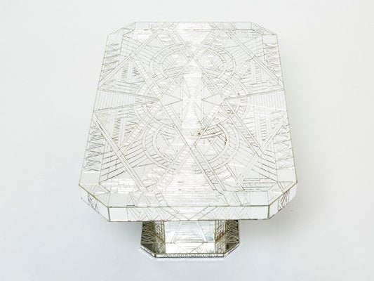 Mirror Mosaic Coffee Table by Daniel Clement, 1970s-YJA-1399031