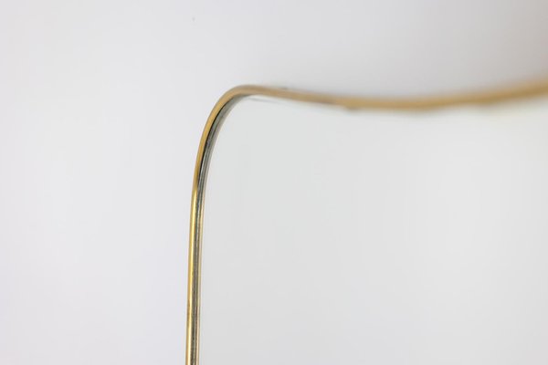 Mirror with a Gilded Brass Rod, 1970s-CEJ-2027328