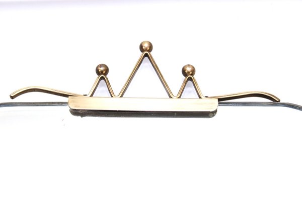 Mirror with Brass Crown, 1950s-ZWH-1813732