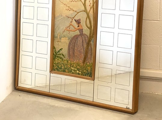 Mirror with Central Painting, 1940s-NPC-1441885