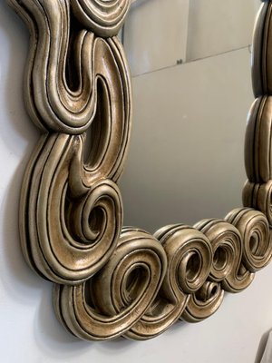 Mirror with Filiform Lines in Lacquered and Golden Resin from Lam Lee Group, 1990s-IJR-1394887