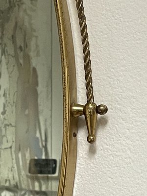 Mirror with Frame and Brass Motif, 1950s-JHL-1797394