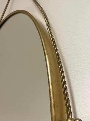 Mirror with Frame and Brass Motif, 1950s-JHL-1797394